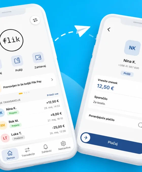 Aplikacija Flik za pošiljanje denarja med telefoni