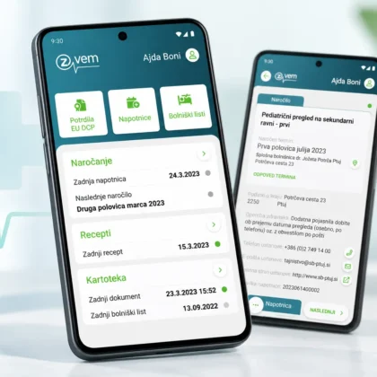 Aplikacija zVEM na Androidu – napotnice, recepti, naročanje in bolniški listi