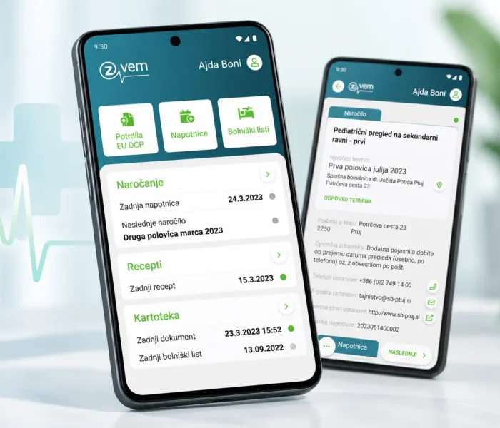 Aplikacija zVEM na Androidu – napotnice, recepti, naročanje in bolniški listi