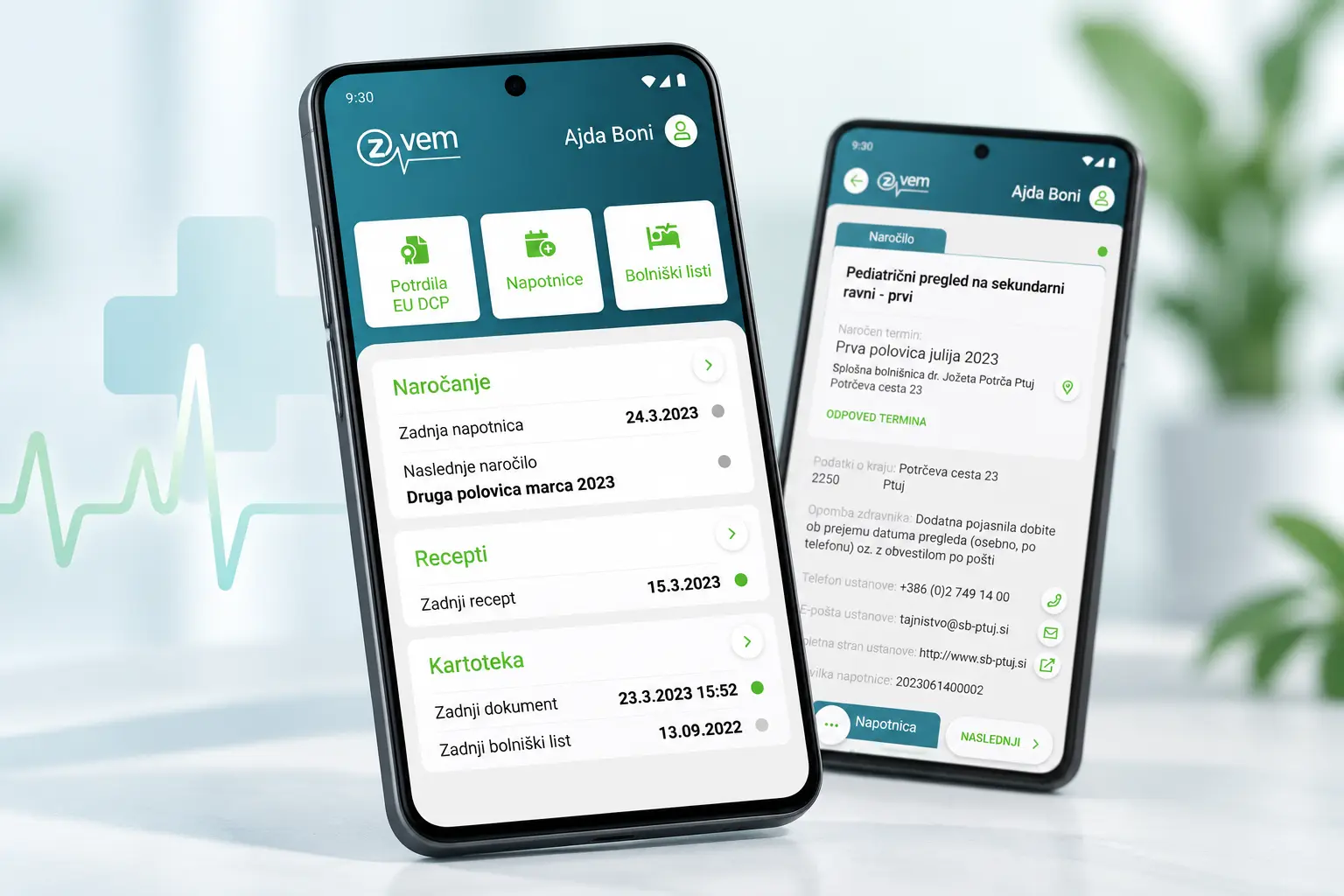 Aplikacija zVEM na Androidu – napotnice, recepti, naročanje in bolniški listi