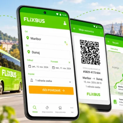 FlixBus aplikacija za rezervacijo vozovnice in spremljanje poti