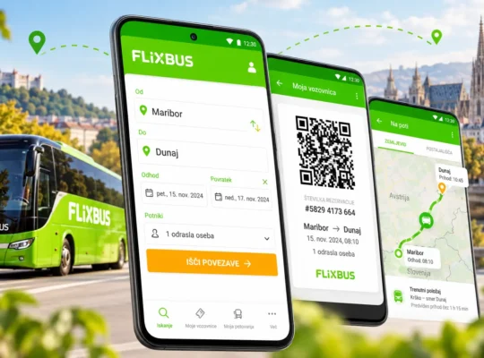 FlixBus aplikacija za rezervacijo vozovnice in spremljanje poti