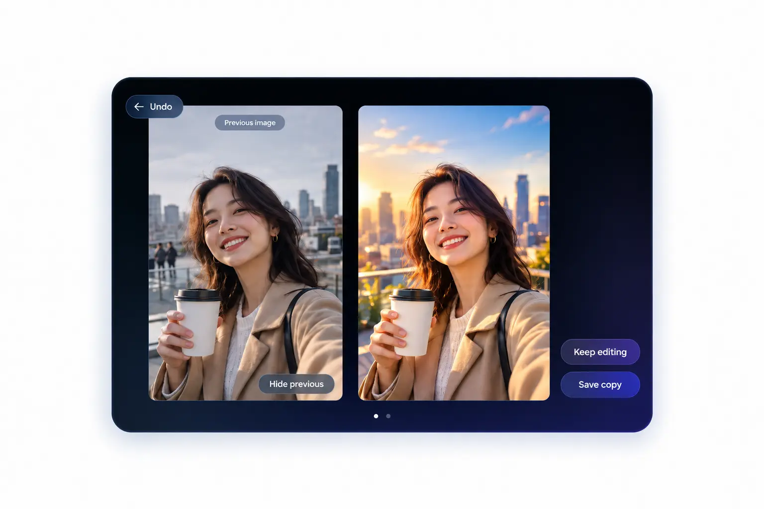 Galaxy AI Photo Assist v One UI 9 – primer AI urejanja fotografije