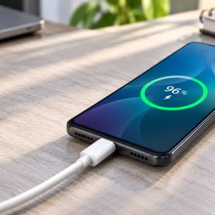 ALT: Android telefon med polnjenjem prek kabla USB-C