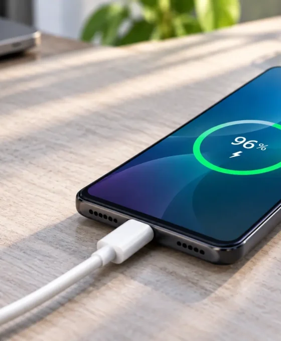 ALT: Android telefon med polnjenjem prek kabla USB-C