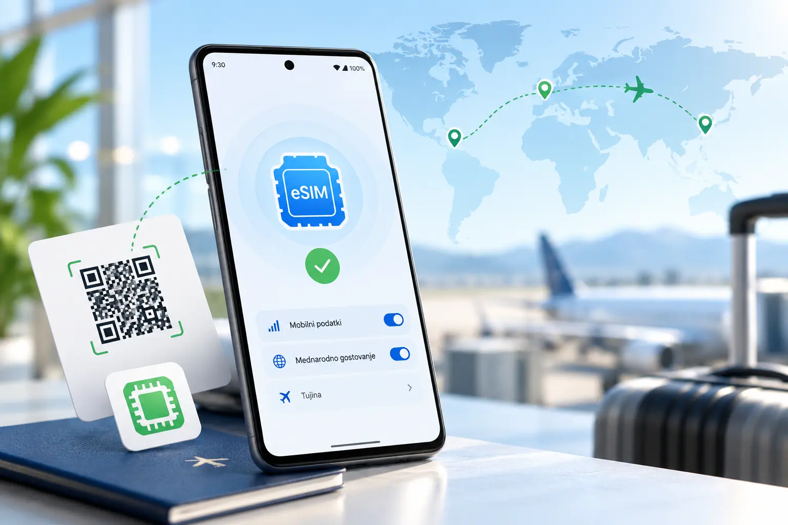 eSIM na Android telefonu za mobilne podatke in uporabo v tujini