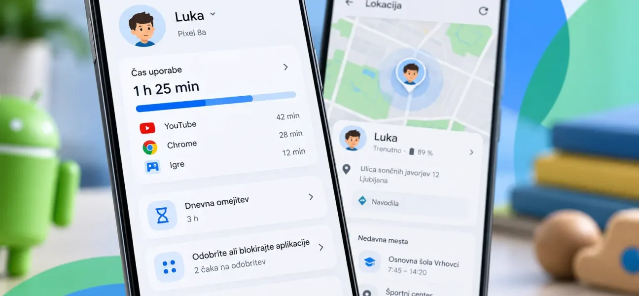 Google Family Link za starševski nadzor nad časom uporabe, aplikacijami in lokacijo otroka