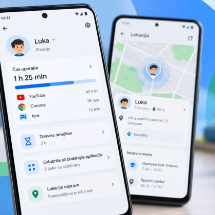 Google Family Link za starševski nadzor nad časom uporabe, aplikacijami in lokacijo otroka