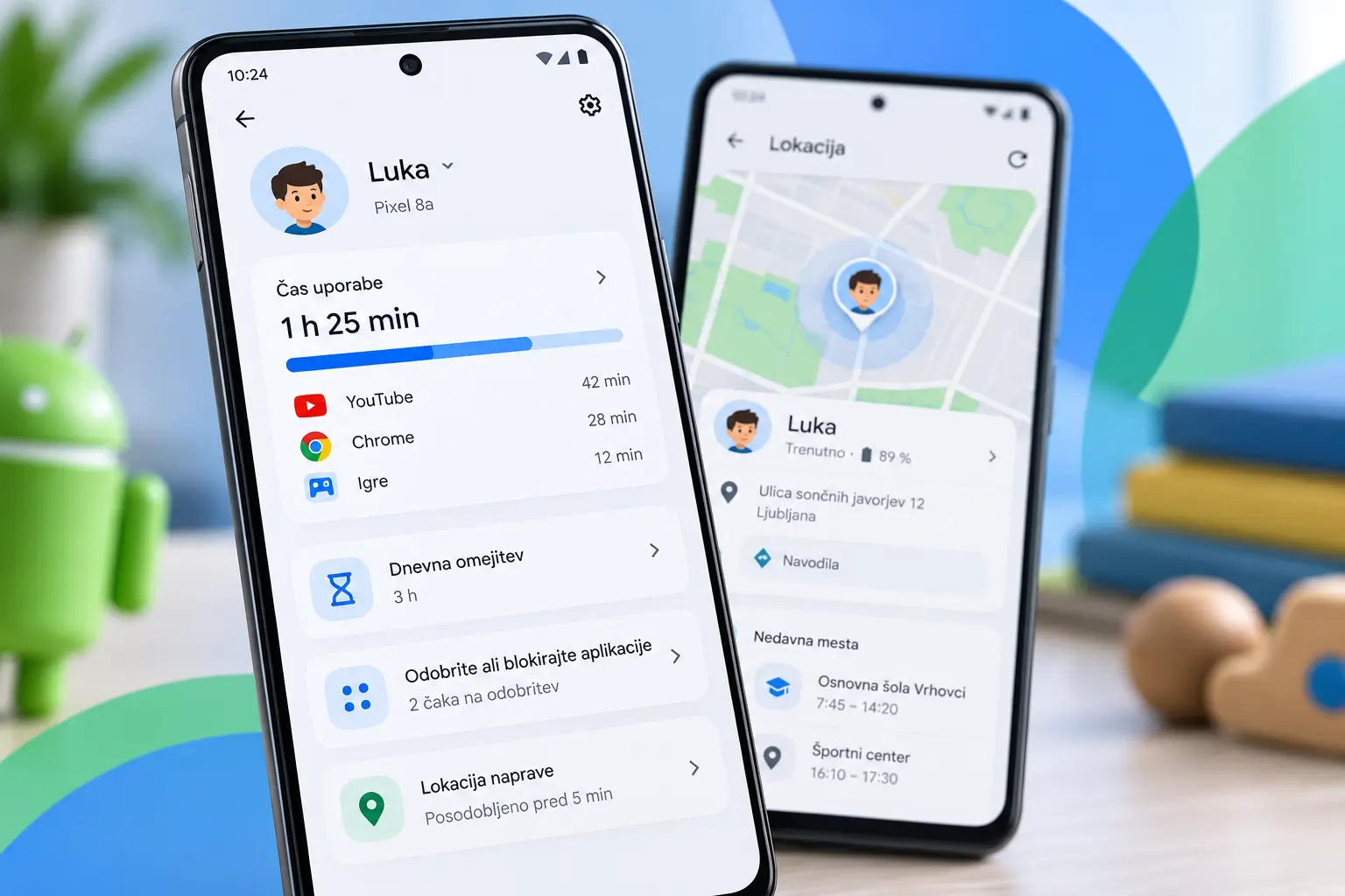 Google Family Link za starševski nadzor nad časom uporabe, aplikacijami in lokacijo otroka